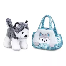 Pelúcia Husky Com Bolsa De Passeio Cutie Handbags Multikids