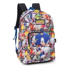 Mochila De Costas Escolar Juvenil Original Sonic