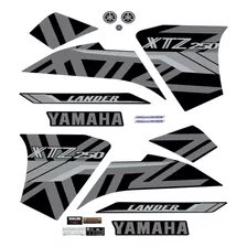 Kit Adesivos Completo Xtz 250 Lander 2021 2022 Black Eclipse