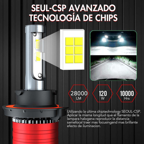 28000lm 9008 Focos Led Luz Alta Y Baja Para Serie Ford Foto 5