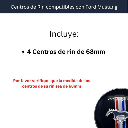 4 Centros Tapas De Rin Para Ford Mustang 68 Mm Foto 4