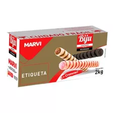 Canudo Biju Recheio Morango Marvi Caixa 2kg