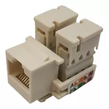 Conector Fêmea Rj45 Keystone Cat5e Bege Fl