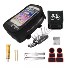 Kit Bolsa Selim Para Bike Impermeável Com Reparo Ferramenta