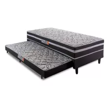  Siniflex Aspen Cama Box Solteiro Com Cama Auxiliar 88x188x41cm Cor Cinza