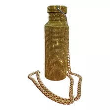 Botella Térmica Con Strass Y Cadena 500ml Acero Inoxidable