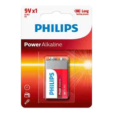 Batería Philips Power Alcalina 6lr61 9v