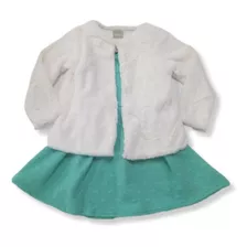 Vestido Infantil Com Casaco Em Pelo Milon 4-6-8-10-12
