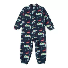 Macacão Pijama Tip Top Infantil Camaleão Em Soft 4 Anos
