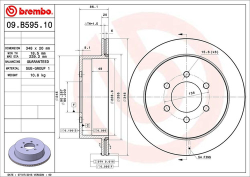 Disco De Freno / Ford F-150 Xlt 2004 A 2009 Trasero Foto 2