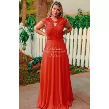 Vestido Madrinha Casamento Civil Manguinha Marsala +cores #5