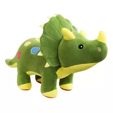 Dinossauro Boneco De Pelúcia Triceratops 40cm Verde 