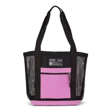 Bolsa Mujer Dama Jansport Tote Bag Casual Supermercado Acabado De Los Herrajes Metal Color Rosa Color De La Correa De Hombro Negro Diseño De La Tela Liso