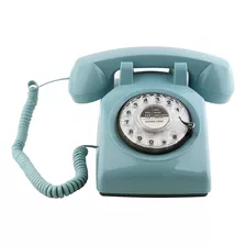 Teléfono Sangyn, Estilo Retro, Con Dial Rotatorio, Azul