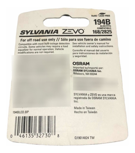 Foco T10 Osram Sylvania Super Bright Led 194 168 2825 12v 8k Foto 10