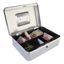 Caja Dinero Prolami Fuerte Seguridad Cash Box Metal Color Plateado