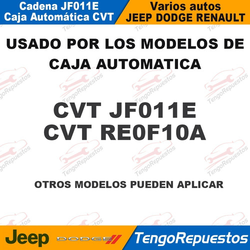 Cadena Caja Automat Cvt Jf011e Jeep Dodge Mitsubishi Renault Foto 5
