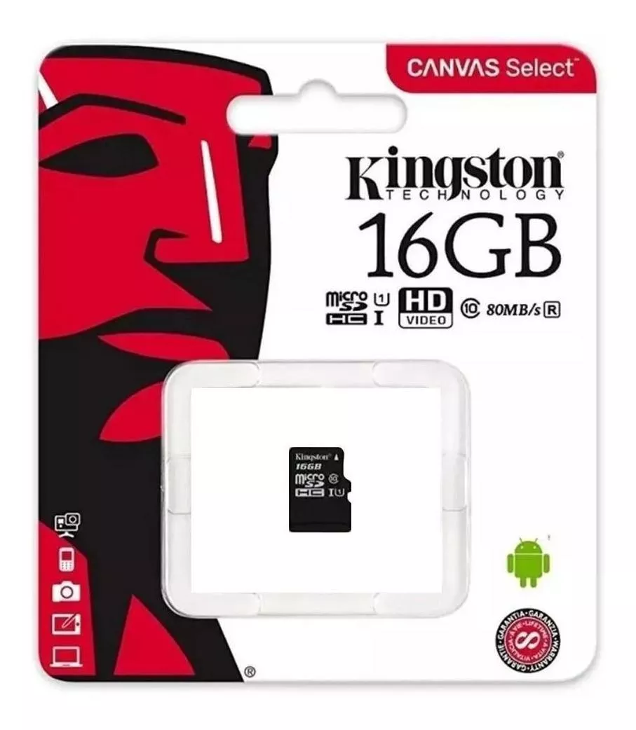 Cartao De Memoria Classe 10 Kingston Sdcs/16 Gb Micro Sdhc