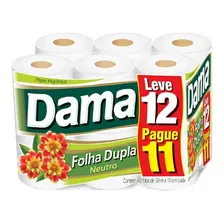 Papel Higiênico Folha Dupla Neutro Dama 30mt Kit C/36