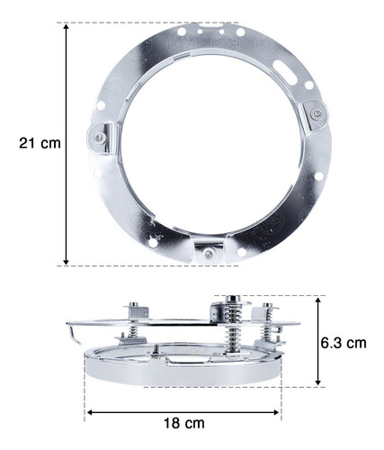 Par Base Para Faro Universal Jeep Vw Vocho 7 Pulgadas Metal Foto 3