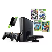 Xbox 360 Slim Original + Hd 320gb + Kinect + 2 Controles