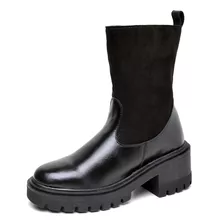 Bota Feminina De Salto Tratorado Preto Original Dubuy