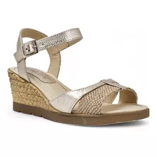 Sandalias Penelope 00977 Taco Chino Cuero Platino Acolchadas