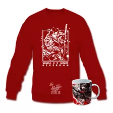 Poleron Polo + Taza, Capitan Levi Ackerman Shingeki No Kyojin, Ataque A Los Titanes, Anime / The King Store