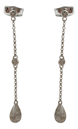 Brinco Sofia Grife Hstern De Ouro 18k 750 E Diamantes Branco