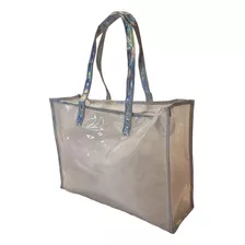 Bolsa Transparente Novidade Com Detalhe Holográfico Zíper