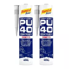 Kit 2 Selante Pu 40 Construção Cinza 400g Mundial Prime