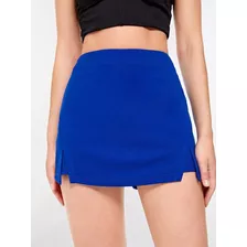 Skort Short Mini Pinterest Dos Tajos Con Cintura Moda Dama 