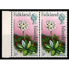 Flor - Malvinas Falkland - Pareja Mint - Filigrana Vertical