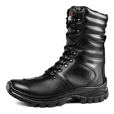 Bota Coturno Masculino Couro Samu Bombeiro Militar Confort