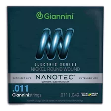 Encordoamento Para Guitarra Giannini Geegst Nanotec 011