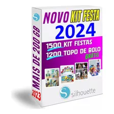 Kit 2024 Festa Prontas Arquivo Corte Silhouette Topo De Bolo