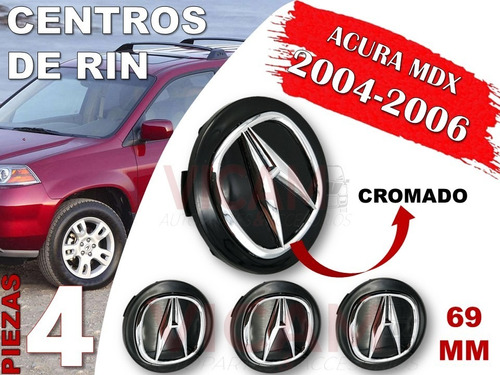 Kit De Centros De Rin Acura Mdx 2004-2006 69 Mm (negro) Foto 2