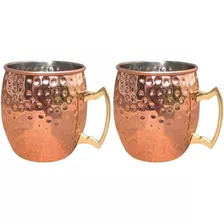 Caneca Moscow Mule Impermeabilizada Cobre Martelada 500 Ml