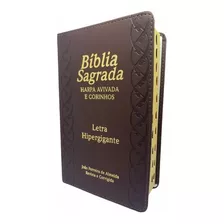 Bíblia Sagrada Lt Hipergigante Pu Com Índice E Harpa Marrom