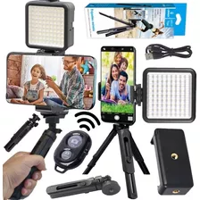 Estabilizador De Imagem Suporte Celular Painel Luz Led Tripé