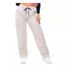 Calça Feminina Cargo Skatista Larga Sarja Brim Street Sk8 