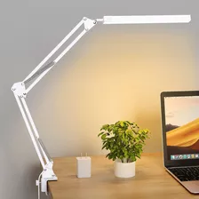 Dapon Lámpara De Escritorio Mesa Con Brazo Led 10 Modos 360° Color De La Estructura Blanco