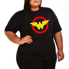 Camiseta Plus Camisa Dia Das Mulheres Logo Mulher Maravilha