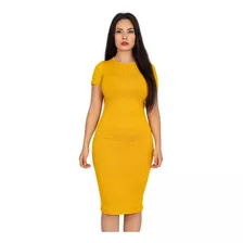 Vestido Londres Manga Corta Lapiz Ajustado Largo Curvy