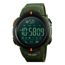 Smartwatch Skmei 1301 Caja De Abs Army Green, Malla Army Green De Pu