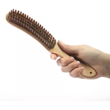 Cepillo Quitapelo Brush Mango De Madera Para Barbero Oficial