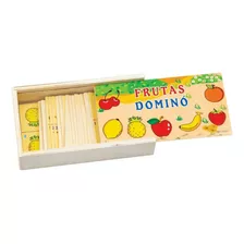 Dominó Pedagógico 28 Pçs Frutas Método Montessori Educativo