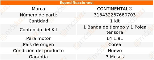 Distribucin Banda Kit Lynx Mercury L4 1.9l 85/87 Foto 5