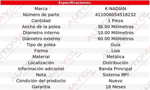 Polea Distribucion 60.00mm J30 V6 3.0l 93-97 Foto 3