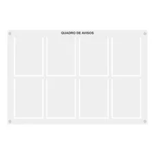 Quadro De Aviso Gestão 8 Displays Vertical A4 De Acrílico Cor Branco Cor Da Armação Branco